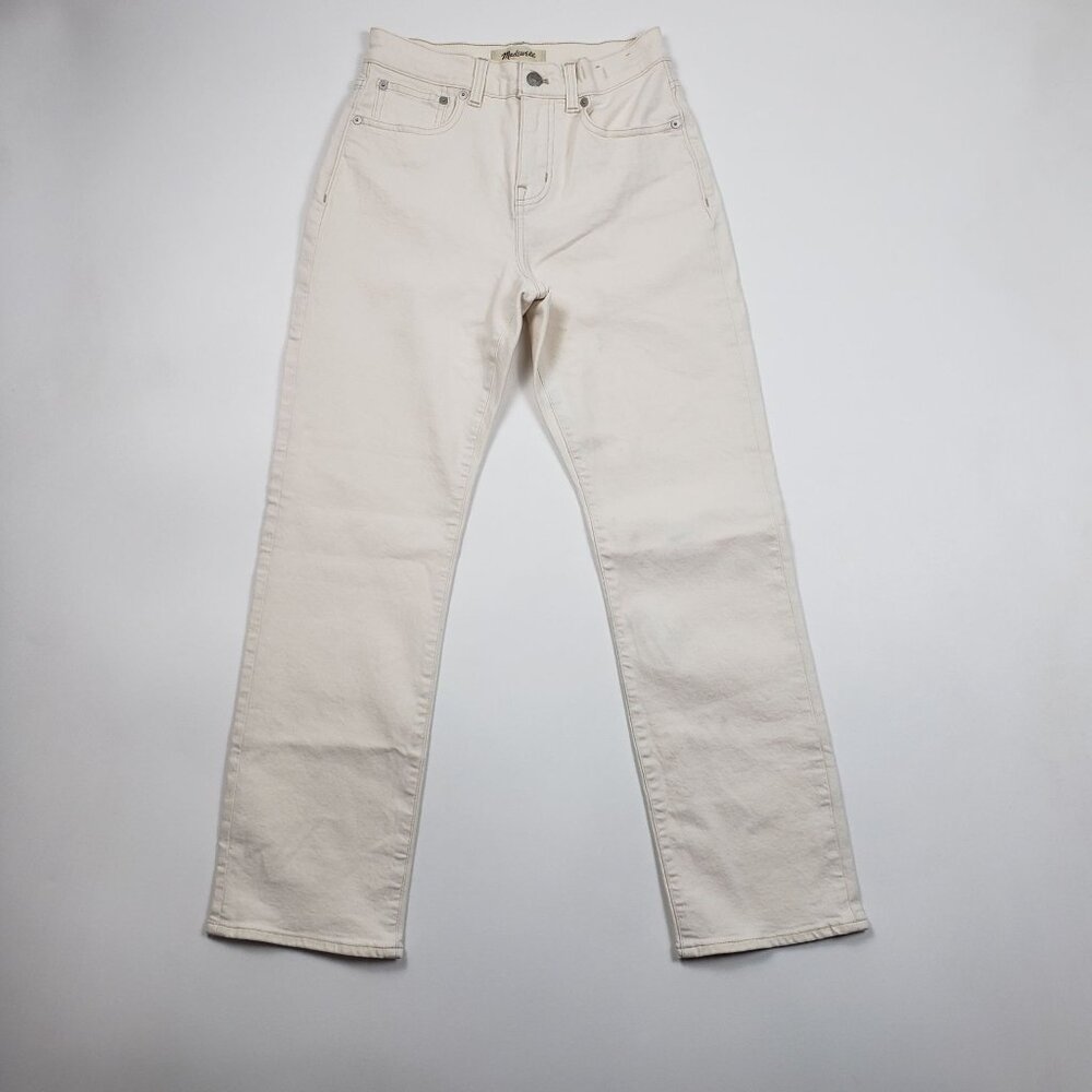 Madewell The Petite 90's Straight Jean Women's Sz 25P Ivory Vintage Canvas Denim - Picture 4 of 16